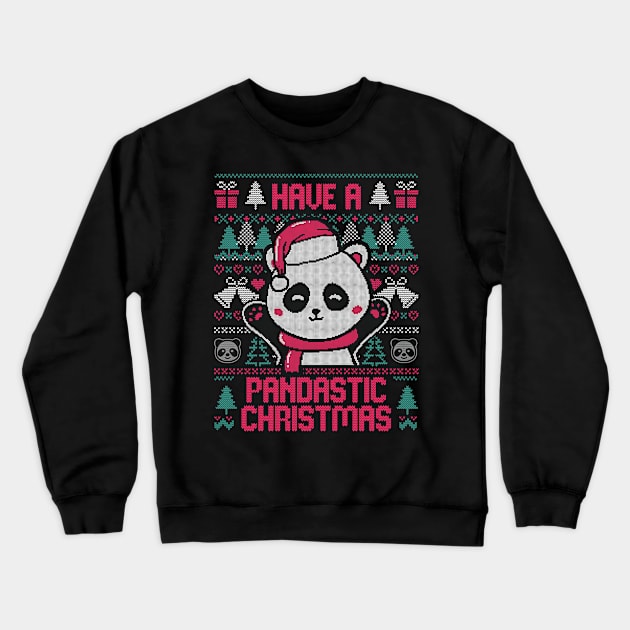 Pandastic Christmas - Funny Ugly Sweater Xmas Panda Gift Crewneck Sweatshirt by eduely